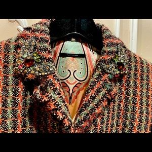 Women’s versatile jacket, day to evening, work or play. Jeweled buttons, lined